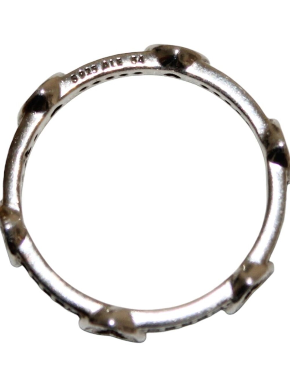 Pandora Radiant Sparkling Hearts Ring Sterling Silver Size 54 (7) - Picture 6 of 6